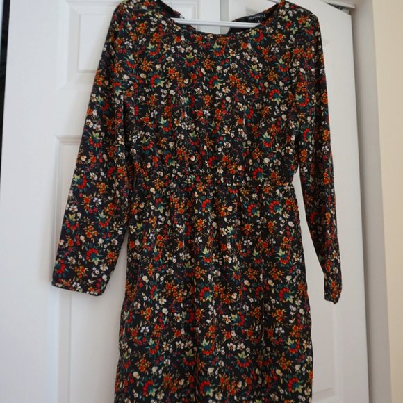 J CREW Women Dress - Black with red flower pattern, Size 6, Mint condition - Picture 1 of 7